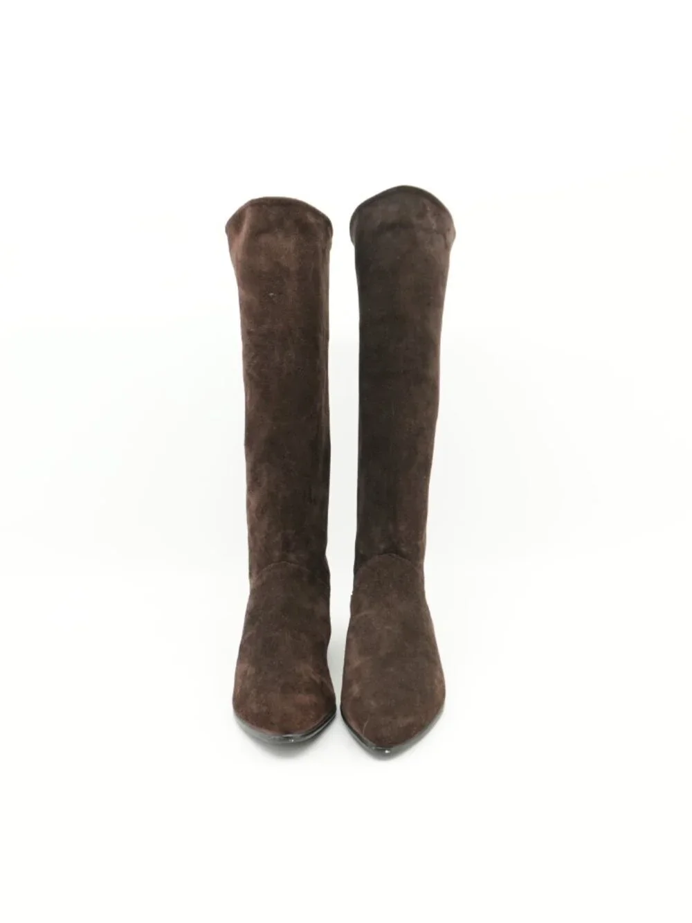 Brown Suede Tall Flat Slouching Knee-High Pirate Boots Size 10